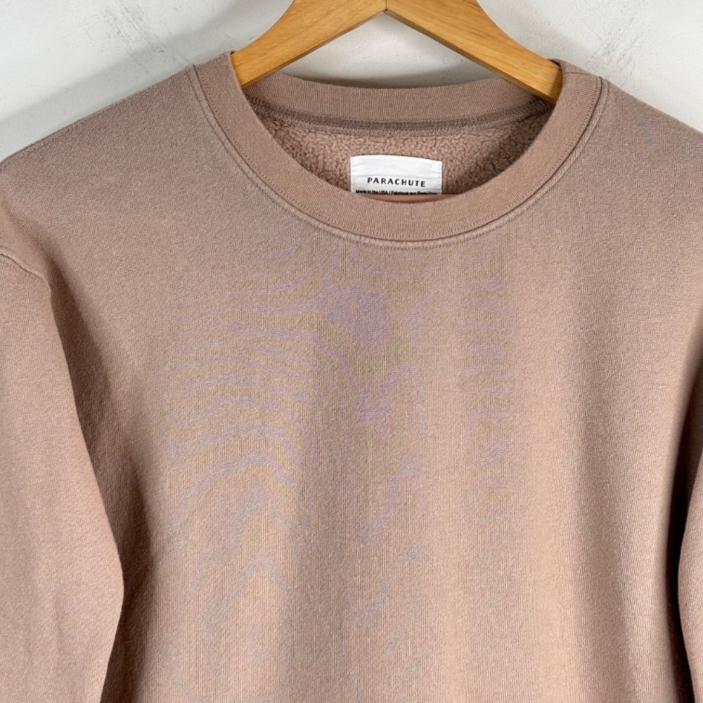 Parachute Crewneck Sweatshirt S 100% Organic Cotton Beige Quiet Luxury USA READ - Picture 2 of 12